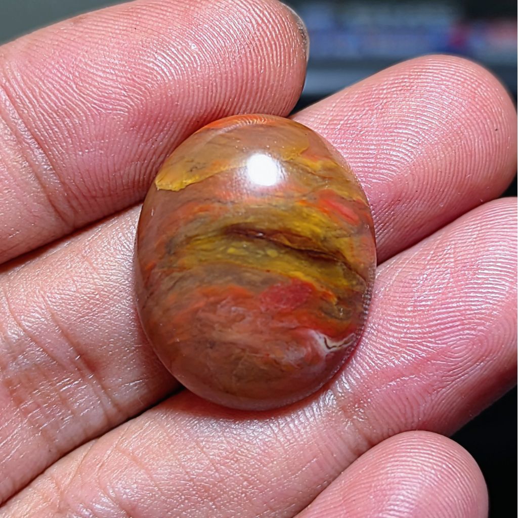 Batu Akik Garut Pancawarna Darson Kristal Motif Serat Multicollor, Tinggal Naik Perak, Kualitas Supe