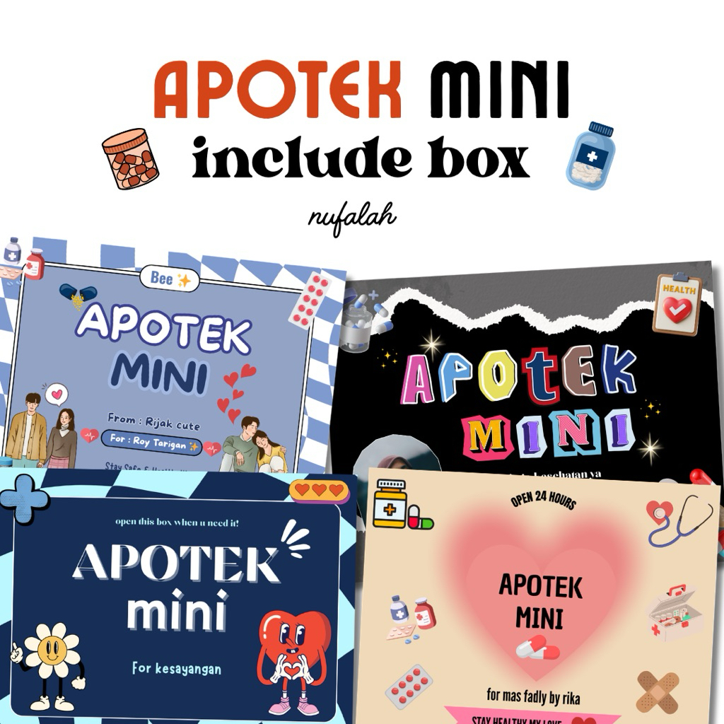 Apotek Mini | Apotek Mini Custom Photo | Kotak Penyimpanan Obat-obatan