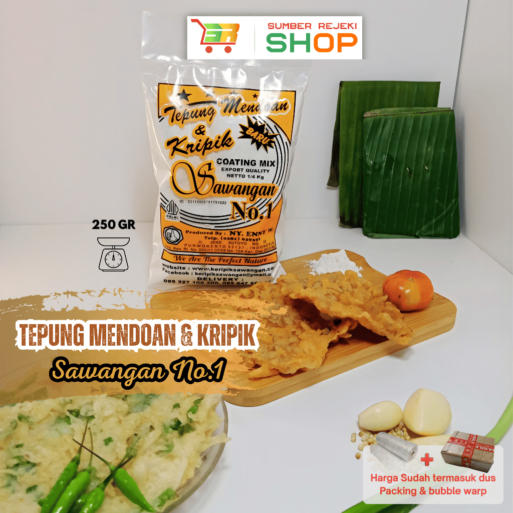 Tepung Mendoan Purwokerto Sawangan No.1 berat 250gr dan 500gr - Bumbu Tepung Keripik Tempe Renyah Gu