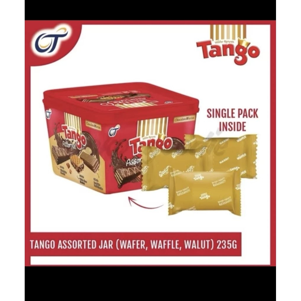 TANGO ASSORTED JAR (isi waffle,walut,wafer) 3 varian snack dari TANGO