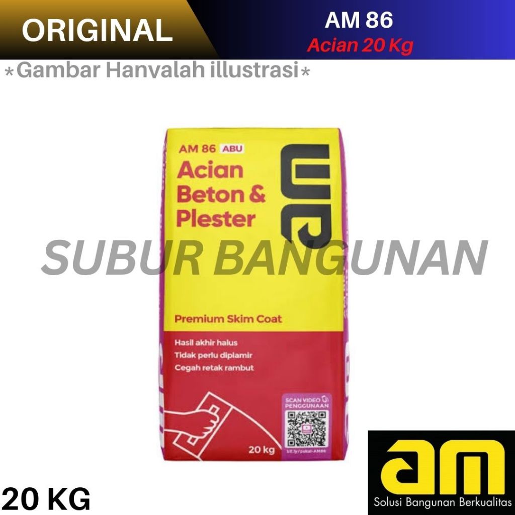AM Mortar AM 86 - Acian Diatas Beton kemasan 20kg