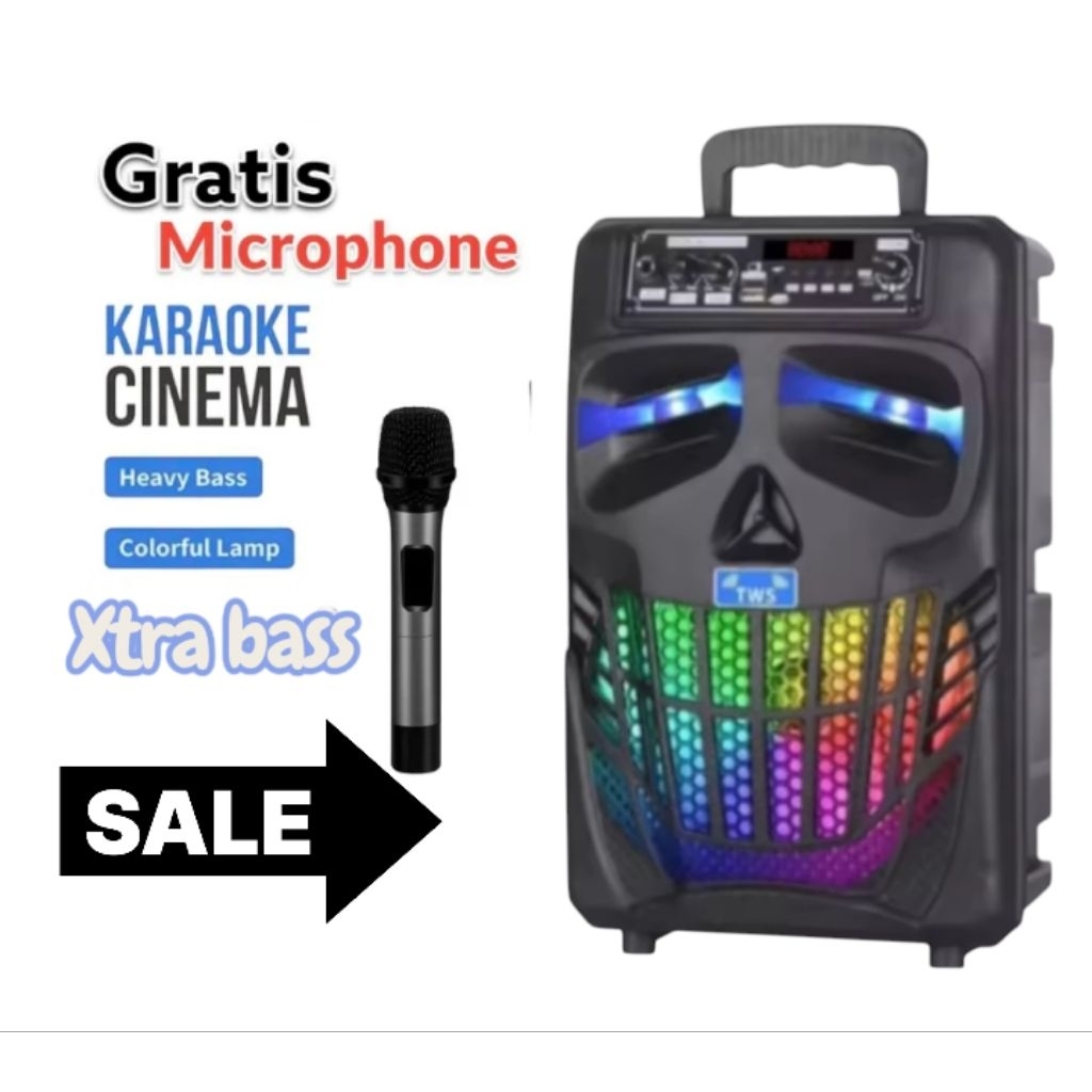 Speaker Bluetooth Kimiso 3381 Free Mic karaoke Speaker Bluetooth 6.8inc Subwoofer aktif Super Subwoo