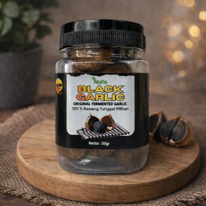 BLACK GARLIC NaFe Bawang Hitam Tunggal Mengurangi Kolesterol Kolesterol Tinggi 50gr
