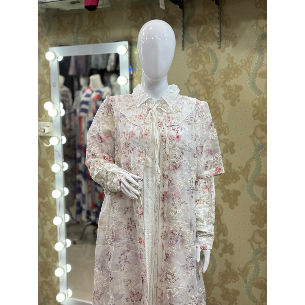 YMD Gamis Outer Motif Bordir Timbul