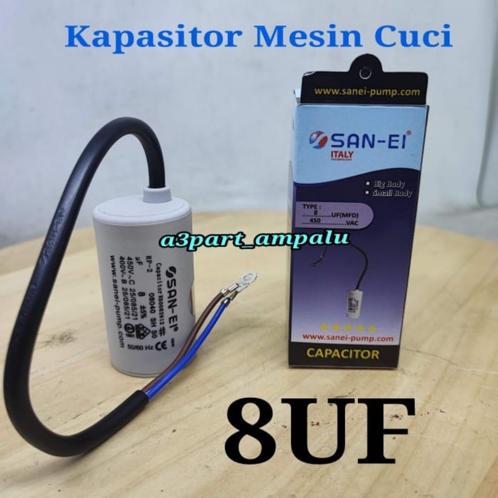 Kapasitor 8 UF 450V Kapasitor Mesin Cuci Kapasitor Mesin Air 8 UF 450v