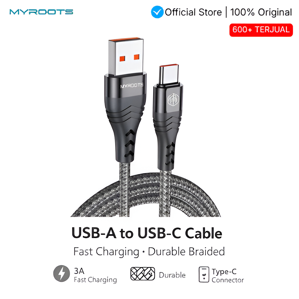 Myroots Kabel Data 3A Fast Charging Usb Type C - Micro Usb - Apple Lighting Iphone - Anti Freezing