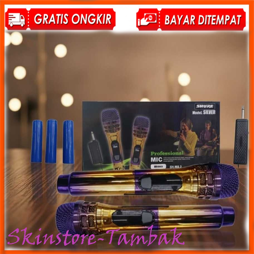SHURE SN-M8.2 Mic Wireless Double Mic Suara Jernih Portabel 3 Baterai Baru