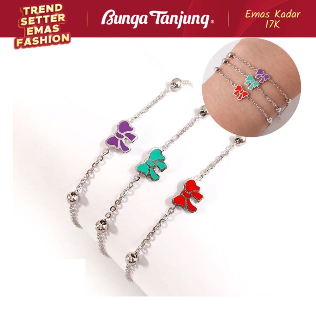 GELANG SERUT PITA WARNA - EMAS 17K - BUNGA TANJUNG GOLD