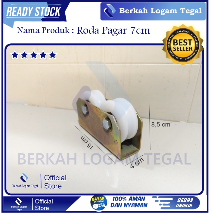 Roda Dobel Nilon 7 cm Pintu Pagar Geser / Pintu Gerbang