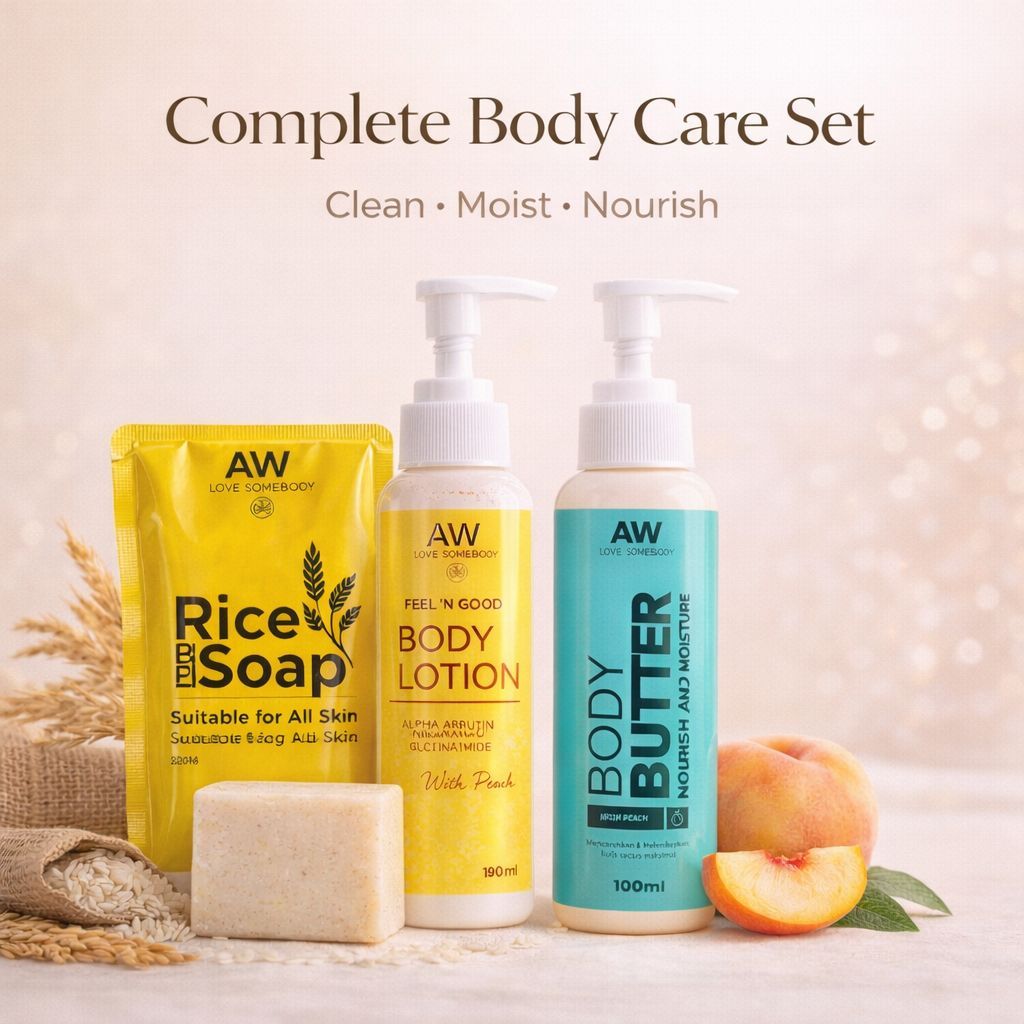 Paket Bundling Whitening AW LOVE SOMEBODY [Rice Soap, Lotion, Butter]