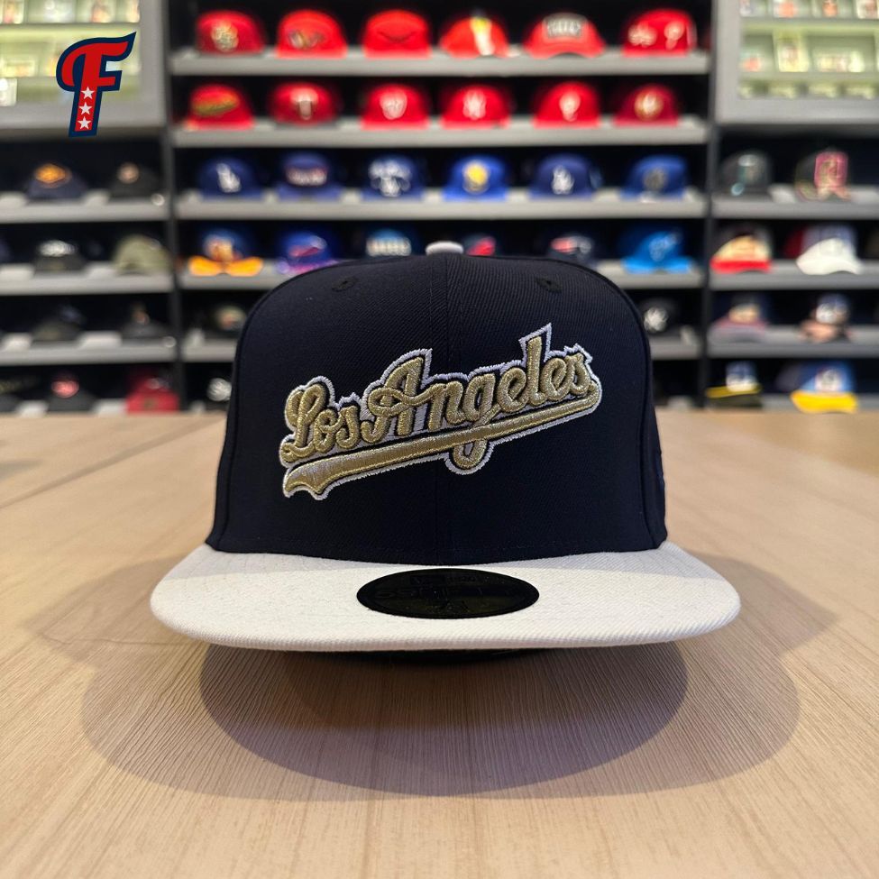 Topi New Era Los Angeles Dodgers Navy Gold 59FIFTY Fitted Hat  Original