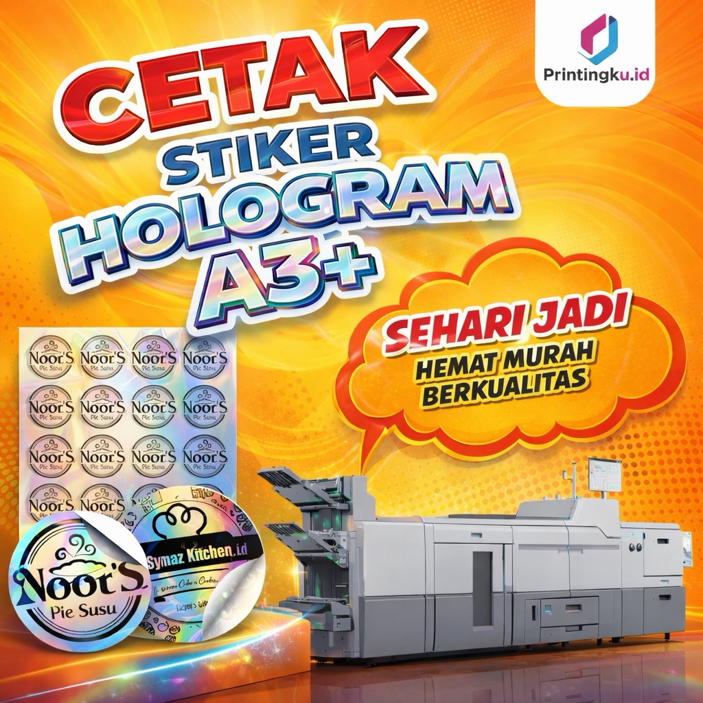 Cetak Stiker Hologram Custom A3+
