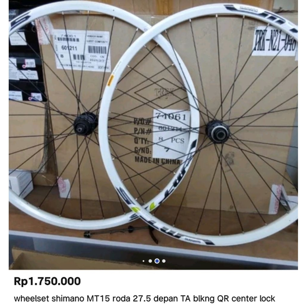 wheelset shimano MT 15 roda 27.5 depan ta 15 blkng Qr