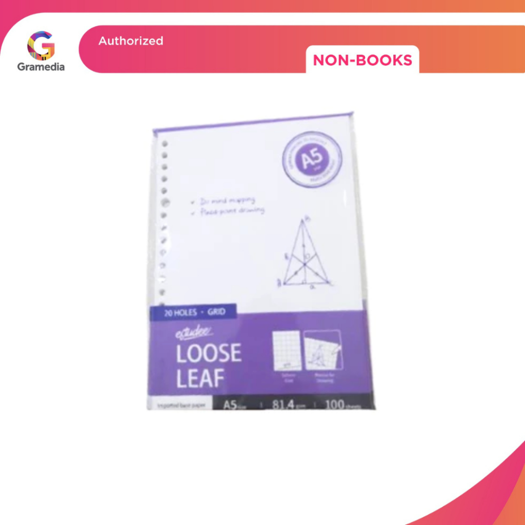 Gramedia Bogor - Estudee Loose leaf Premium - Grid A5 100SHT