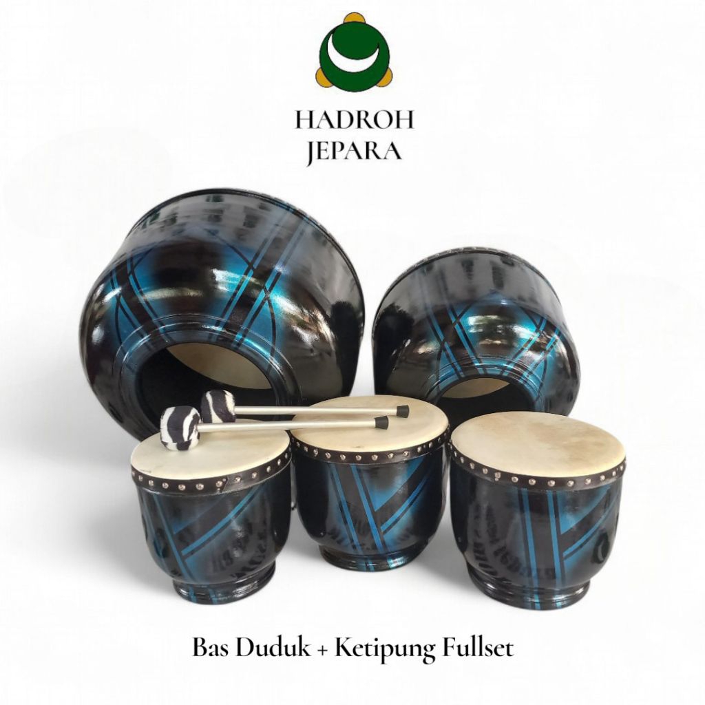 Bass Hadroh Kulit Jepara Diameter 40/50 cm - Kayu Mangga Pilihan Super Glow