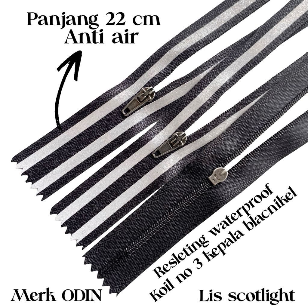 per lusin resleting waterproof koil no 3