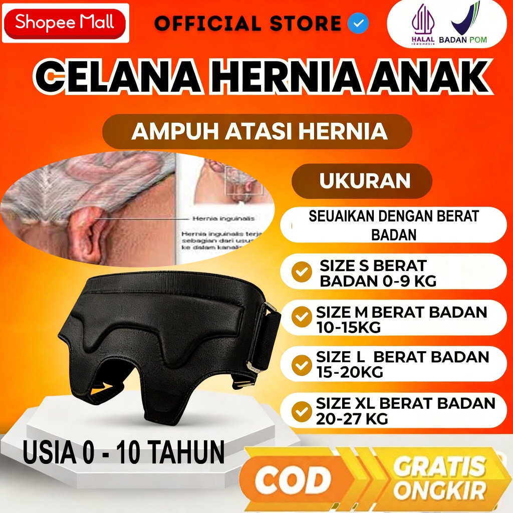 Celana Hernia TS Anak Dewasa Bayi Pria Laki Wanita Ingunialis Korset Sempak Belt Terapi Turun Berok