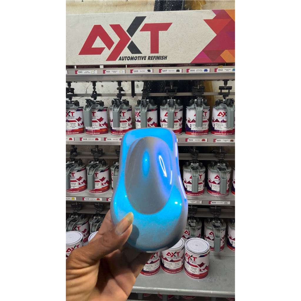 cat special effect diamond blue PU (partikel lebih besar effect lebih tajam dari xiralic)