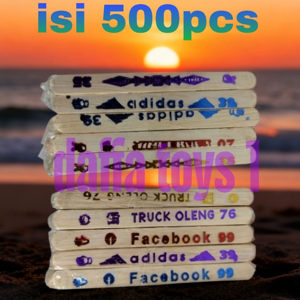 Mainan Stik Sablon Es Krim Isi 250-500 Pcs Mainan Edukasi Stik Es Krim