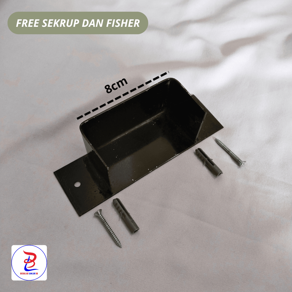 Bracket Besi Hollow Baja Ringan Ukuan 8cm