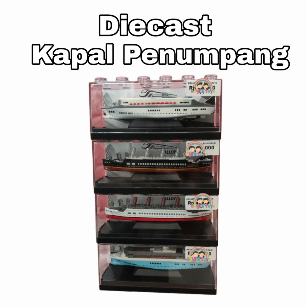 Mainan Anak Diecast Akrilik Kapal Penumpang