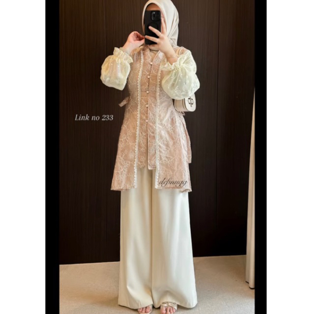 NEW SALE Kyara outer tunik katun tencel by fatun hijab/ tunik outer raya lebaran bukan prelov/ tunik