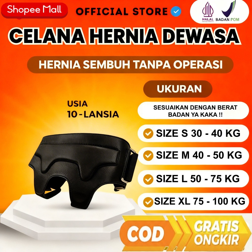 Celana Hernia TS Khusus Dewasa Ingunial Obat Turun Berok Korset Supporter Pria Wanita Tanpa Operasi