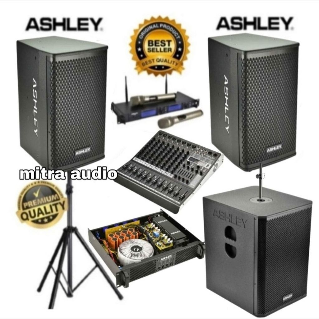 Paket Soundsystem Ashley Pasif 10 Inch Subwoofer Ashley Pasif 12 Inch Mixer Ashley 8 Channel