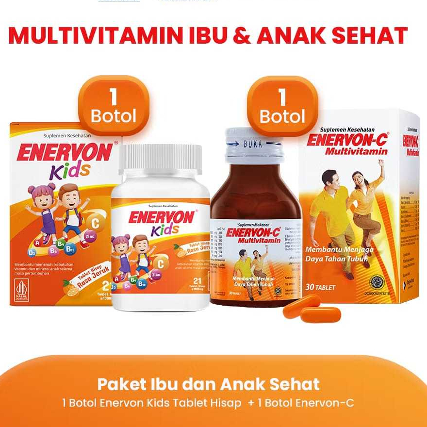 Enervon C Multivitamin 1 botol & Enervon Kids 1 Botol
