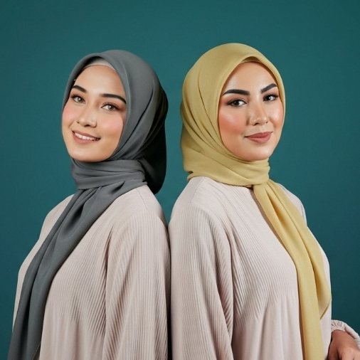 Hijab Segi Empat Paris Jepang Napocut Asli Tegak Anti Mleyot Premium Berkualitas