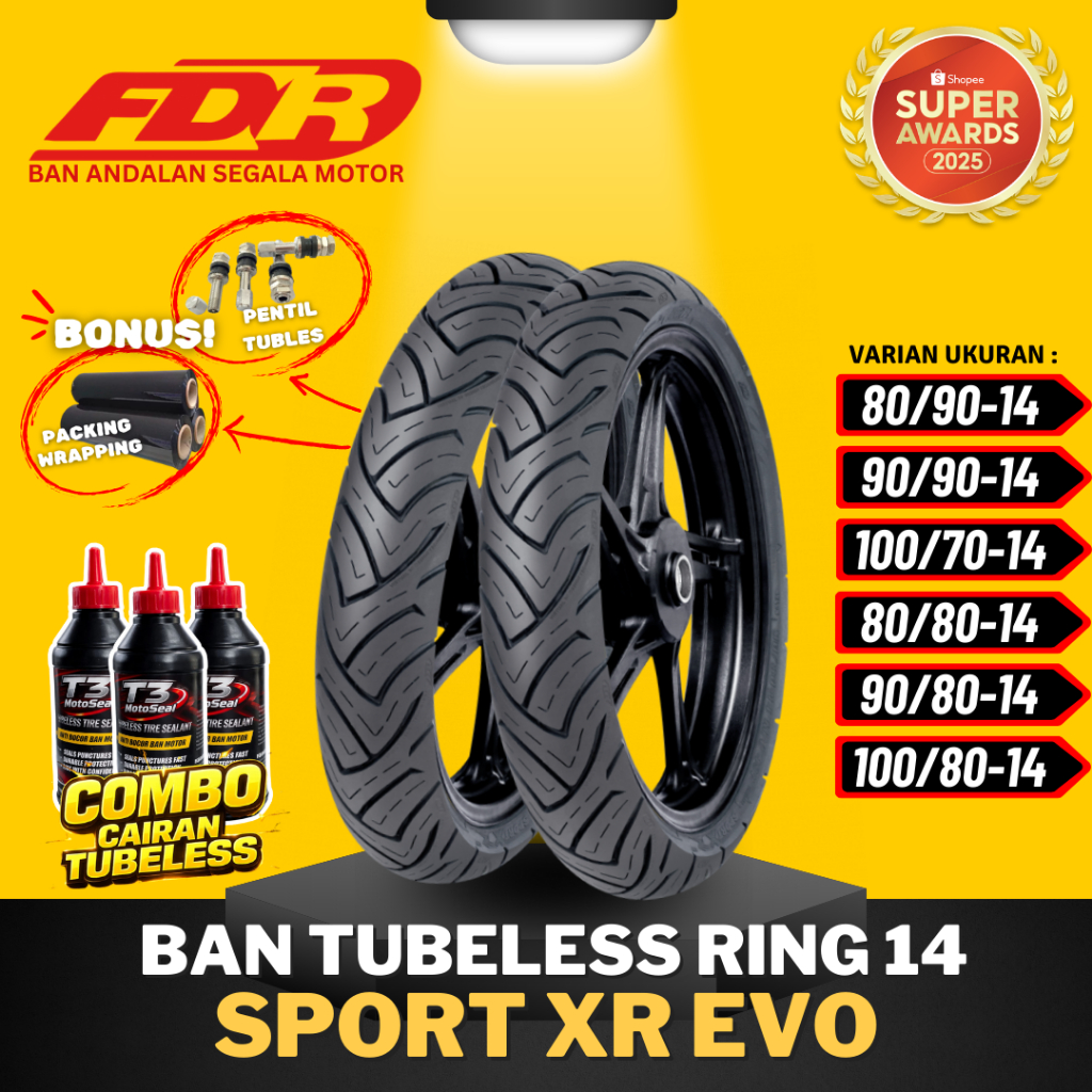 [READY COD] BAN FDR SPORT XR EVO RING 14 / ( 80/90-14 / 90/90-14 / 100/70-14 / 80/80-14 / 90/80-14 /
