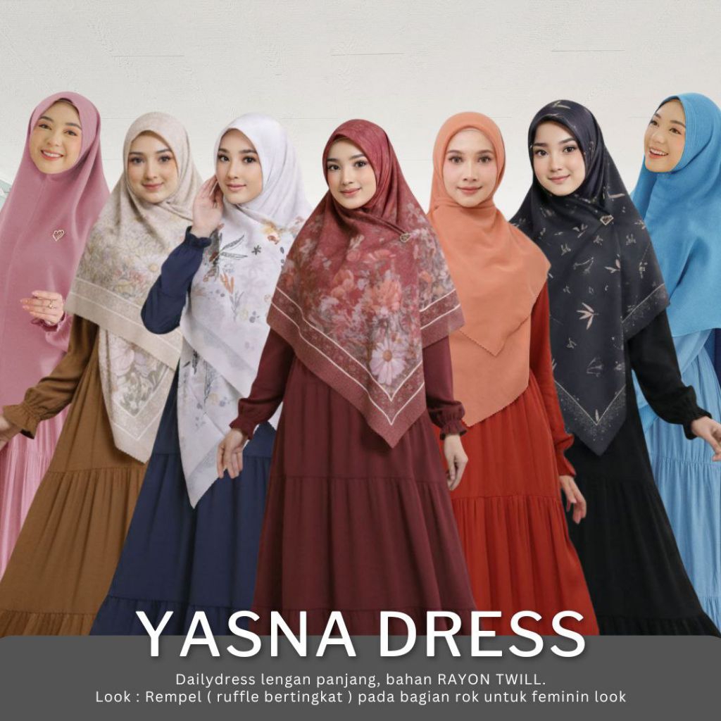Yasna Dress Gamis Rayon Twill Premium by Falova