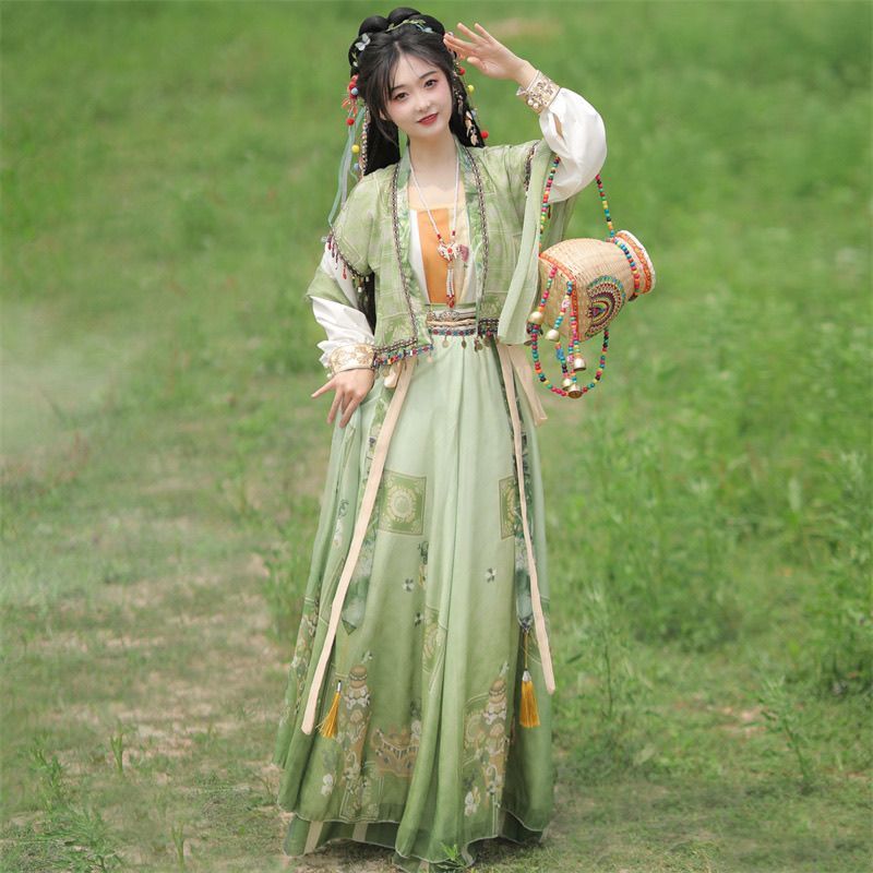 Tang Beizi Hanfu Baju tradisional Cina Wanita Eksotis Bordir Gaya Modifikasi untuk Pakaian Harian
