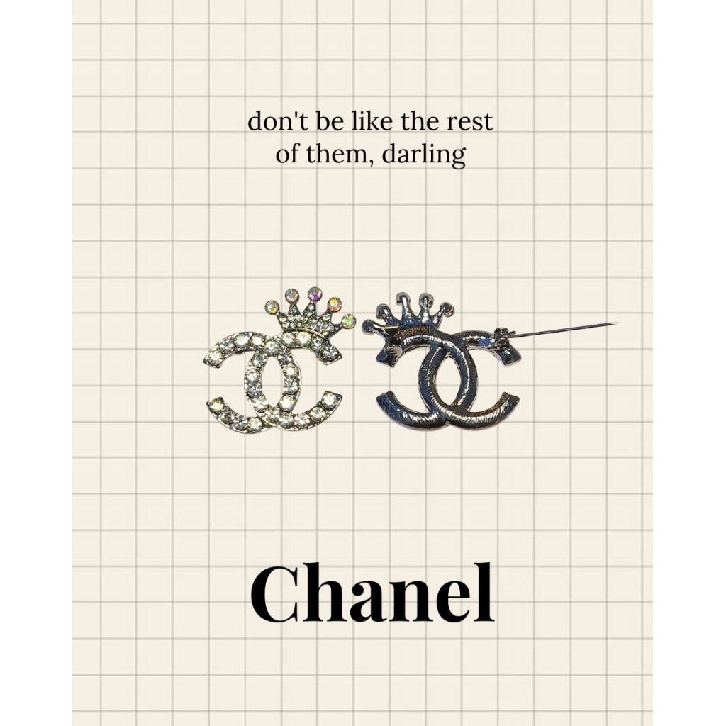 Bros Chanel Bertabur Berlian Elegant Diamond-Studded Chanel Brooch Vintage Retro