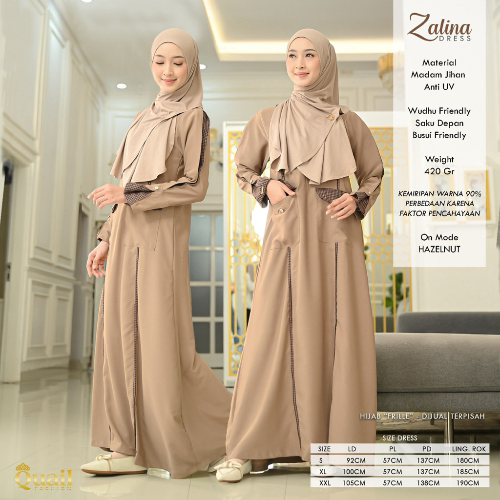 Quail Hijab - ZALINA EXCLUSIVE DRESS ORI QUAIL
