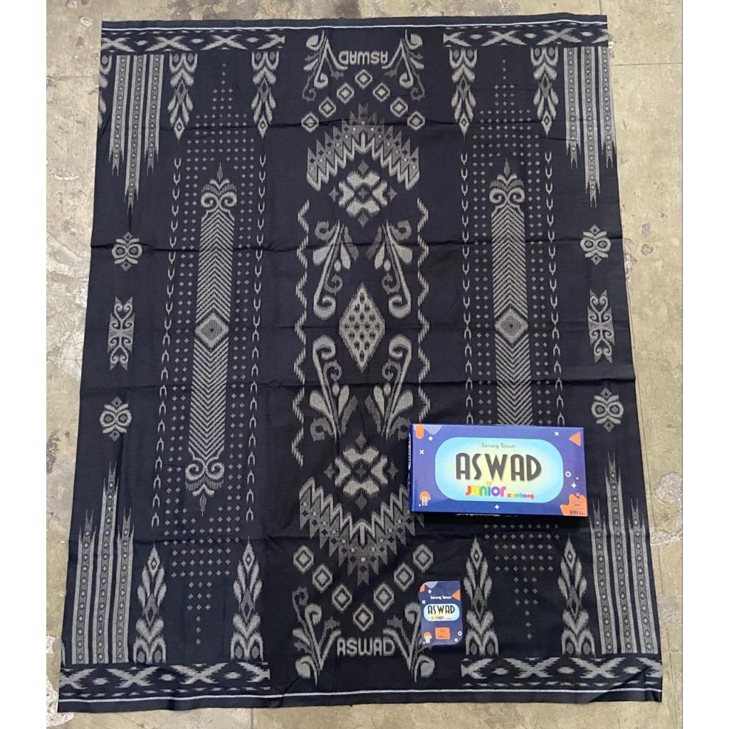 Sarung ASWAD Junior Kembang Hitam Sarung Anak