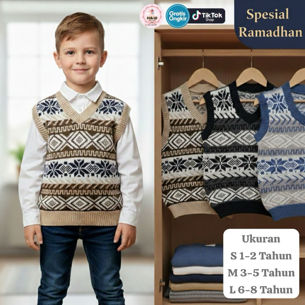 PROMO ROMPI/VEST RAJUT ANAK LAKI-LAKI USIA 1-5 TAHUN