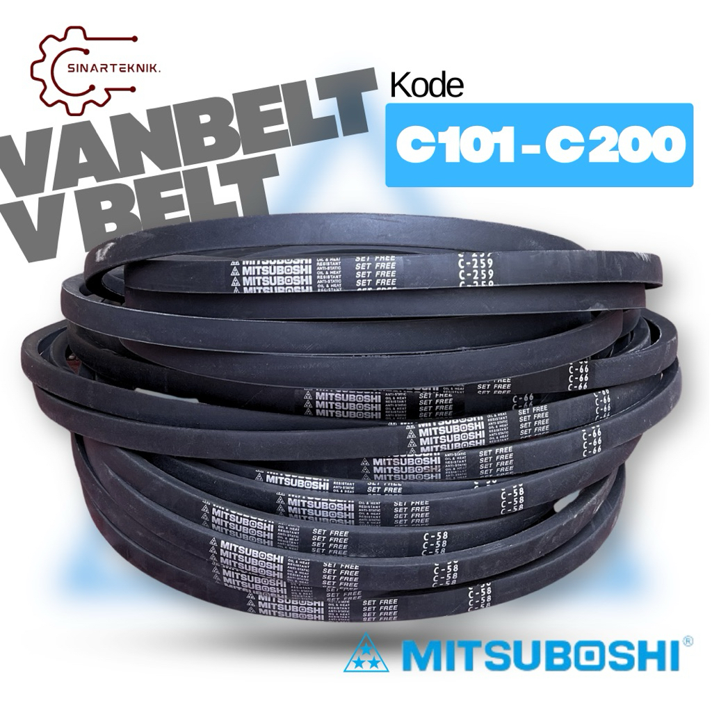 VANBELT V BELT FANBEL TALI KIPAS Tipe C MITSUBOSHI C101 C102 C103 C104 C105 C106 C107 C108 C109 C110