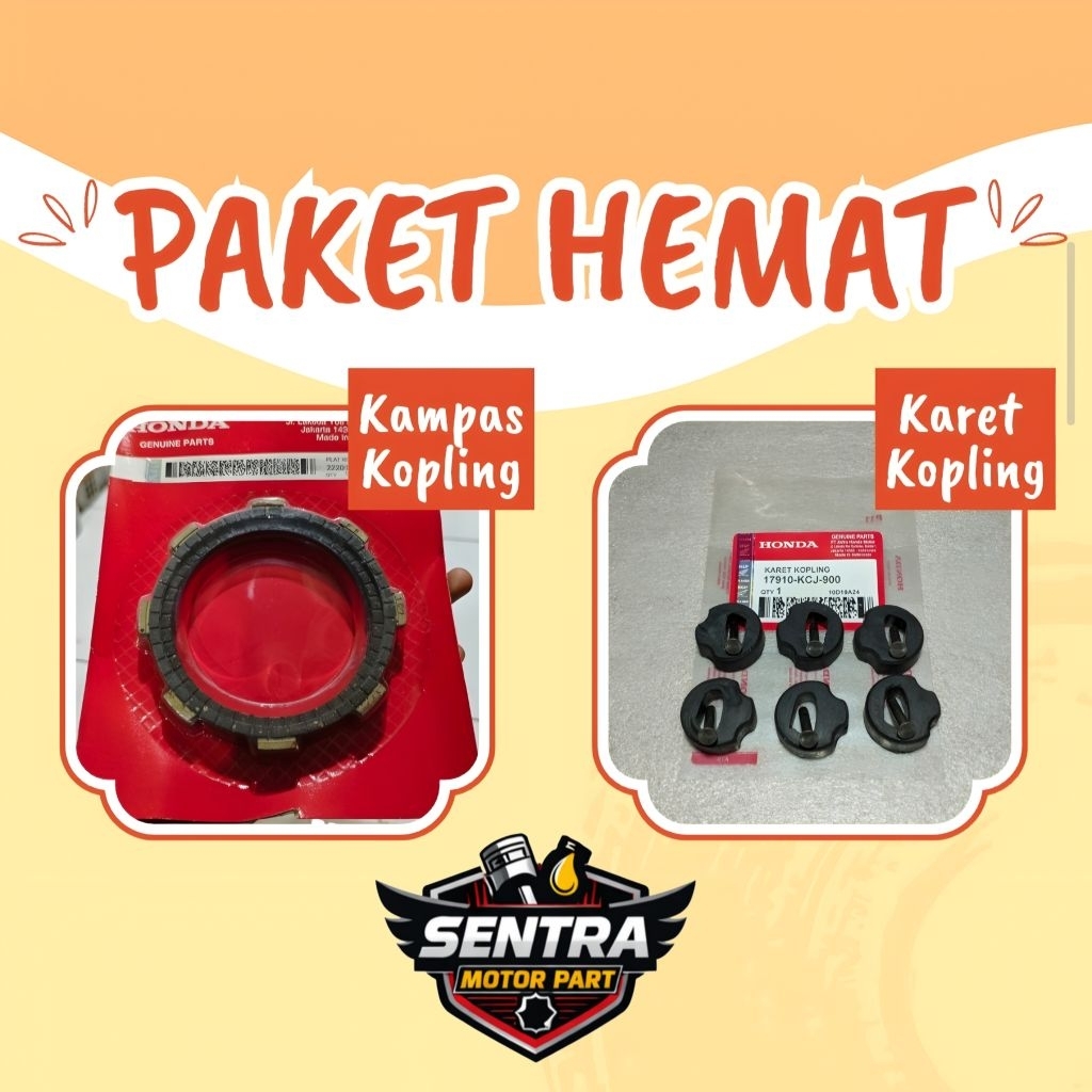 Paket Kampas Kopling + Karet Kopling Honda Tiger Revo Tiger 2000 KCJ