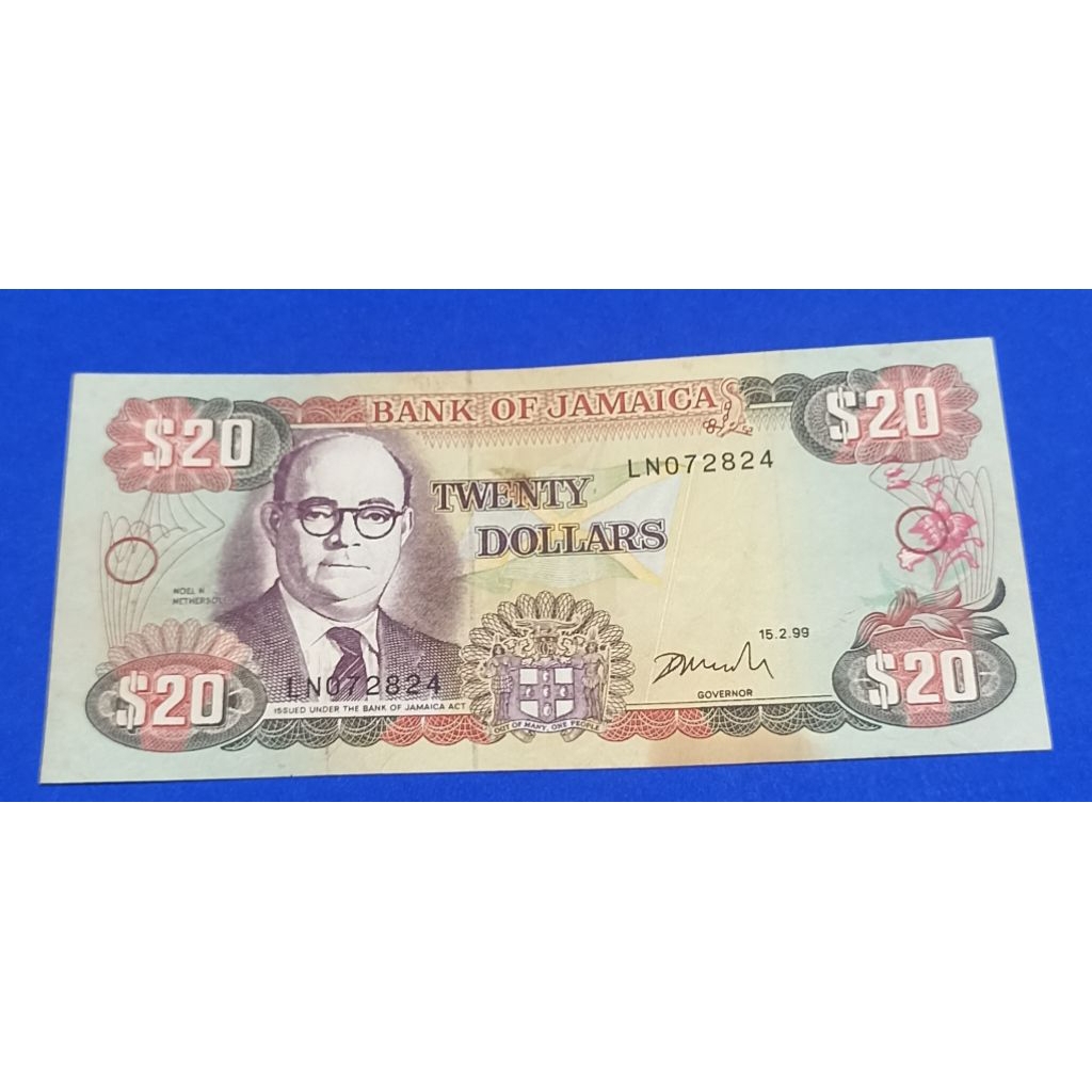 UANG KERTAS JAMAICA 2O DOLLARS