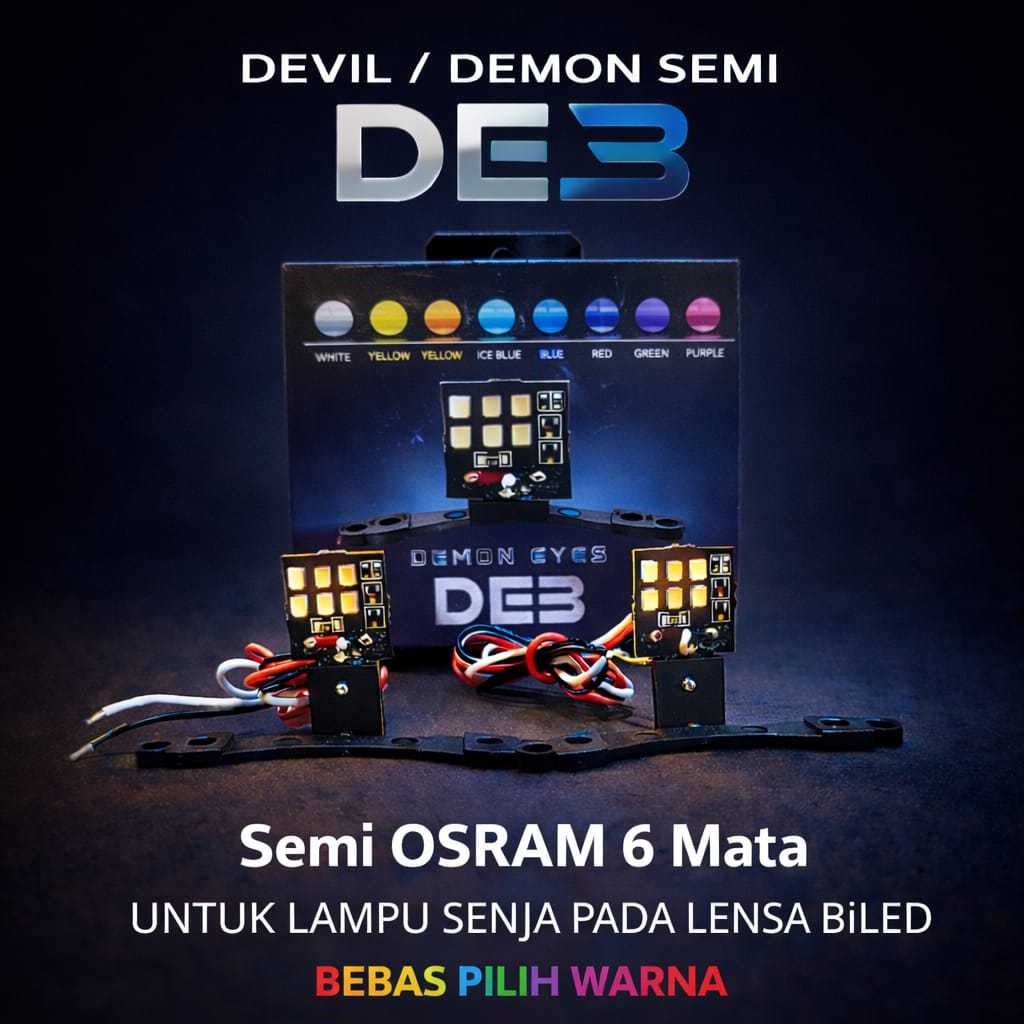 Devil Eyes Semi 3 kabel Auto Off Voltage 12/24v | Lampu senja lensa Biled projector| Lampu Demon Sem
