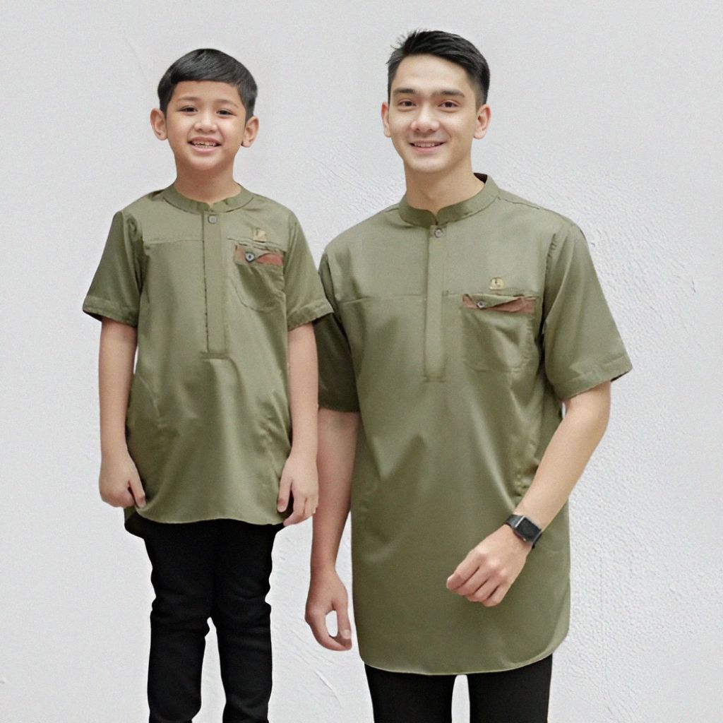 Koko Kurta Pakistan Dewasa Dan Anak Couple Dewasa Lengan Pendek Warna Army Terbaru Terviral Dan Terl