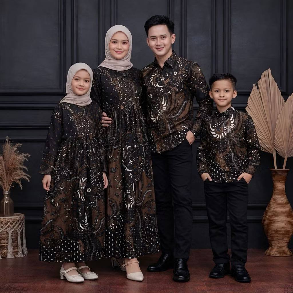 BAJU BATIK SARIMBIT KELUARGA DEWASA DAN ANAK BAJU BATIK KELUARGA MOTIF LEMAH TELES