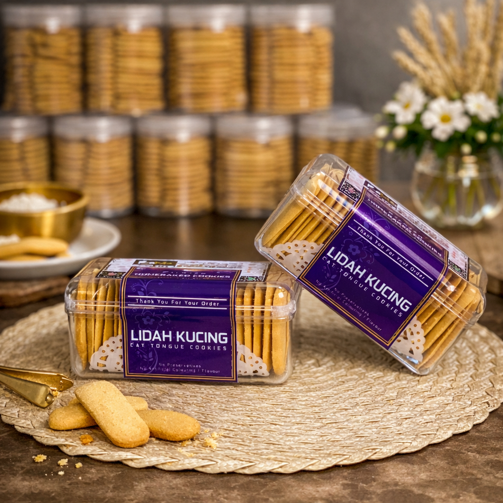 LIDAH KUCING Premium Butter Wisman Renyah | Kue Kering Spesial Lebaran | Kemasan Jar 750ml & Hardtop 350gr by RaMaCheenyah Homef