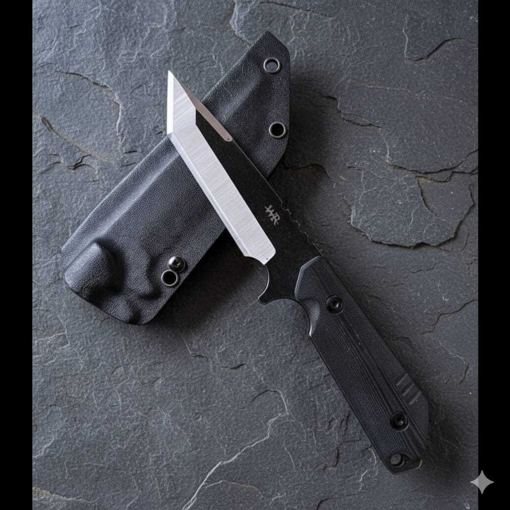 Pisau Tactical Kydex WR 11-15 Stainless Steel Anti Karat Holster Teklock Hitam Outdoor