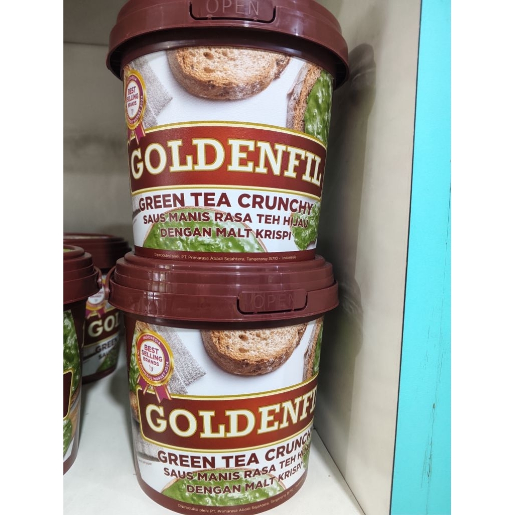 GOLDENFIL GREENTEA CRUNCHY 1 KG/ SELAI ROTI BAKAR/ TOPPING ROTI/