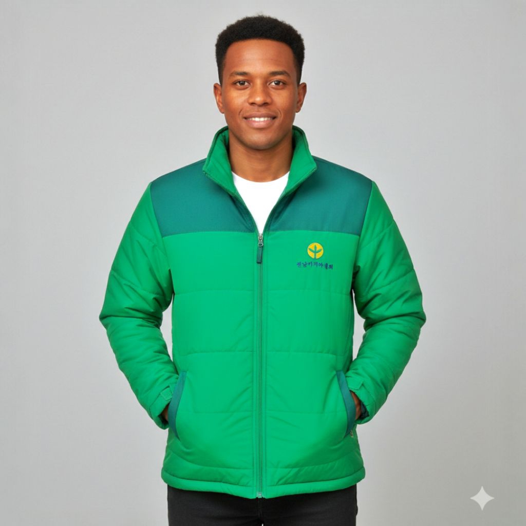 JAKET PUFFER HIJAU OJOL size L(second)