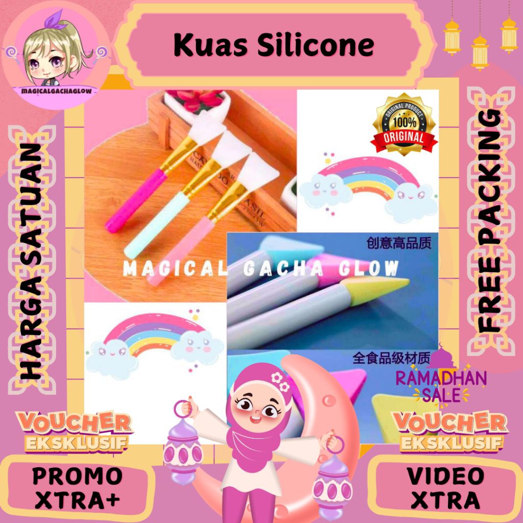Kuas Masker Silikon Kuas Masker Wajah Kuas Spatula Facial Masker Silicone Silica Premium Fanta Mint 