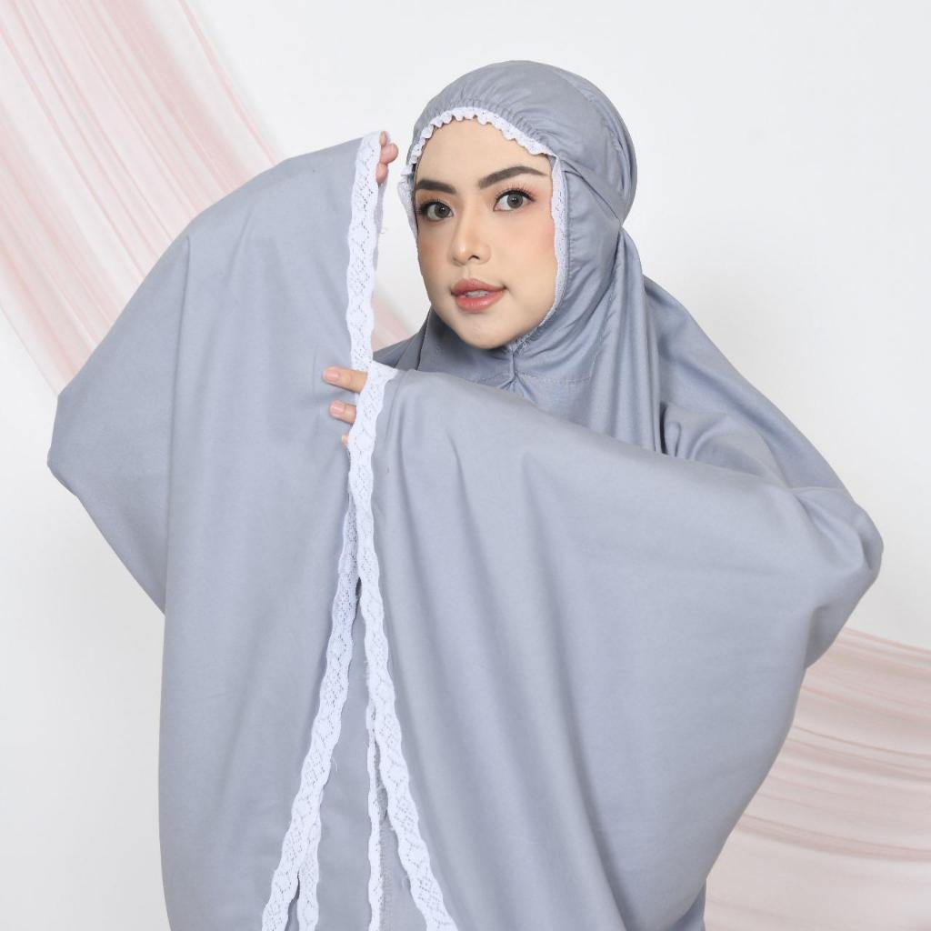 Mukena Katun Renda Putih Mukenah Dewasa Bahan Adem dan Nyaman Mukenah Traveling