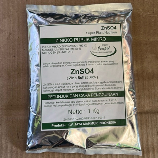 Pupuk Zink Sulfat spesialis Asem aseman pada tanaman padi